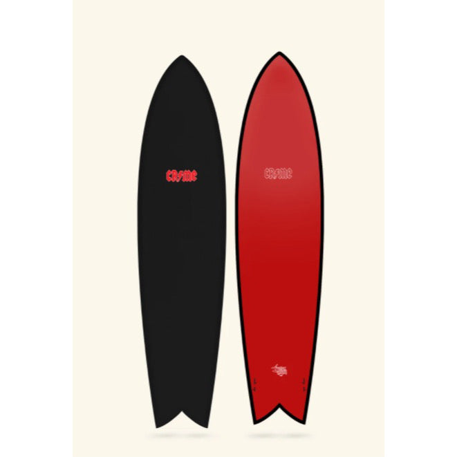 CRIME ロングフィッシュ　7'10 CRIME 7'10 LONG FISH - BLACK/RED — Sunburnt Mess